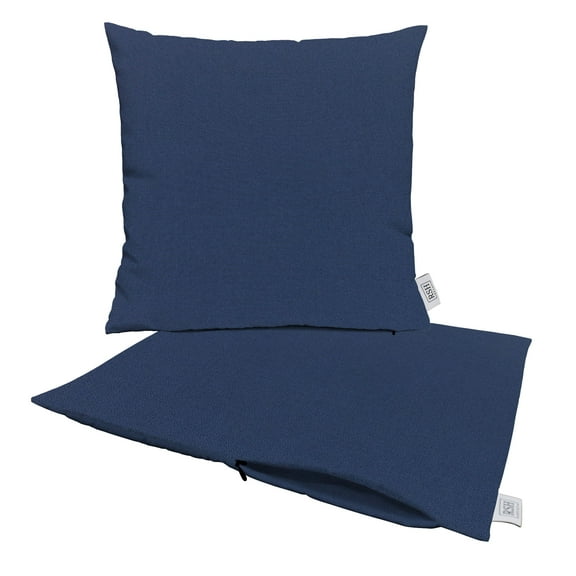 RSH Decor: Sunbrella Pillow Covers Set of 2 | 24" x 24" Square Covers | Weather-Resistant Sunbrella Fabric | Canvas Navy Blue