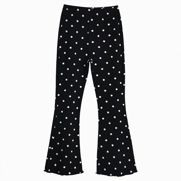 Girls' Flared Trousers Elastic Sports Jogging Children Wide Leg Trousers 9-10 Years,Black XZNPDUCQ