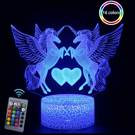 

kids Toys - 3D Night Light for Kids with Timer Touch Remote Control - 16 Color Change Decor Lamp and Warm White Light for Sleep New Year Thanksgiving Day Gift& Birthday Gifts for Kids