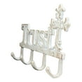 thumbnail image 3 of Cast Iron Rustic White Le Fleur Cross with Trust Letters Sign 4 Pegs Wall Hooks, 3 of 6