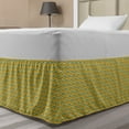 thumbnail image 1 of Asian Bed Skirt, Japanese Squama Scales Snake Skin Patterns Oriental Art, Elastic Bedskirt Dust Ruffle Wrap Around for Bedding Decor, 4 Sizes, Mustard Earth Yellow, by Ambesonne, 1 of 2