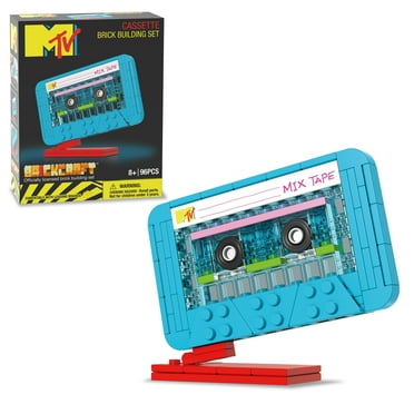 Brickcraft MTV Retro Builds: Cassette Brick Building Kit (96-Piece Set), Nostalgic Home Décor Display, Creative Building Toy, Unique Collectible Gift Idea for Men or Women