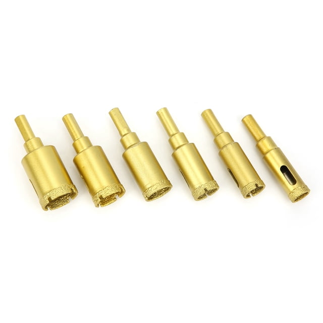 Foret de Trou de Marbre 6Pcs Anti-Dérapant Poignée Foret de Trou de Marbre Forte Foret de Foret de Coupe Haute Efficacité de Forage pour Marbre de Pierre