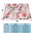 thumbnail image 4 of XMXT Throw Blanket, Skeleton Butterflies Rose Watercolor Machine Washable Blankets for Sofa, 80 x 60 inches, 4 of 9
