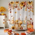thumbnail image 4 of Shower Curtains for Bathroom-72"x72",Vintage Thanksgiving Pumpkin Waterproof Bath Curtain Grommet Shower Curtain Set, 4 of 7