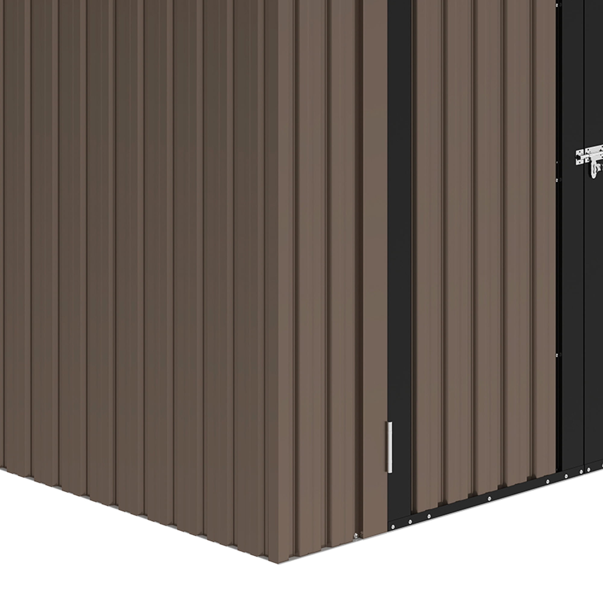 Uforic 6x4ft Metal Outdoor Storage Shed, Lockable and Waterproof with Gable Roof & Vents, Brown
