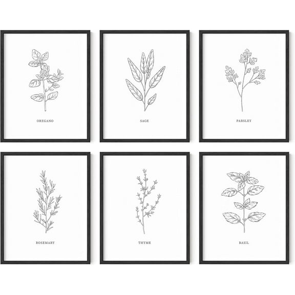 HAUS AND HUES Floral Prints and Plant Posters Set of 6 Botanical Prints and Floral Wall Art, Plant Prints, Plant Wall Art, Flower Wall Art, Plant Botanical Prints Set (Beige Framed, 11x14)