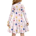 thumbnail image 3 of DISNIMO Cat Heart Dress for Girls Flower Dresses Kid Long Sleeve Swing Dress Girls Knee Length Dress with Collar for Girls Skater Dress Size 7-8 Girls Twirly Dresses Girls Beach Dress Girl Clothes, 3 of 7