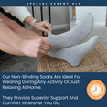 thumbnail image 3 of Special Essentials 6 Pairs Women's Non-Binding Diabetic & Circulator Ankle Socks - Comfortably Soft, Moisture-Wicking Cotton Grey, 3 of 8