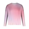 thumbnail image 1 of LNWUY Men's Plus Size Crew Neck Long Sleeve Pullover Gradient Contrast Color Quick Dry Athletic Workout Gym Breathable Sweatshirt Top Pink M, 1 of 3