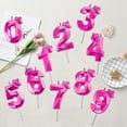 thumbnail image 3 of 10 Piece Number Candle Crown Set, 0-9 Number Candles for Birthday Cakes and Party Decorations (Rose Pink), 3 of 3