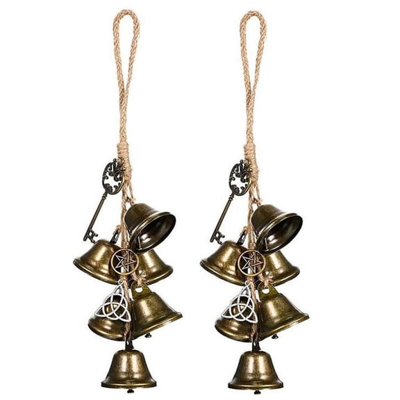 2Pcs Witch Wind Chime Door Hanging Wind Chime Bell Decor Witches Bells Temple Wind Bell Retro Wind,2 x Witch Wind Chime Door Hanging,As Shown