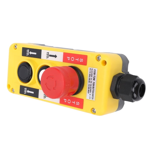 Control Remoto Industrial, Interruptor De Botón Resistente Al Agua Control De Polipasto De Grúa Fácil De Usar Con Parada De Emergencia Para Maquinaria Robótica