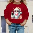 thumbnail image 2 of gcong Christmas Sweatshirt for Kids Girls Long Sleeve Crewneck Pullover Santa Claus Reindeer Print Sweat Shirt Toddler Winter Shirt Fall Tops, 2 of 5