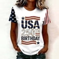 thumbnail image 2 of Women's American Flag Print T Shirts 4th of July Patriotic Independence Day Crew Neck Short Sleeve Tops Summer Casual Pullover Tees, 2 of 4