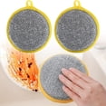 thumbnail image 5 of HWHCGZ 10 Pack Double-Sided Dishwashing Sponges Non-Scratch Kitchen Scrubber Round Cleaning Pads for Dishes Sturdy Dish for Kitchen Use,Yellow,2.5cm, 5 of 9