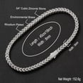 thumbnail image 5 of QQTDFG 8mm Wide Men Cuban Link Chain Iced Flooded CZ Hip Hop Bracelet Necklace A9426-Rhodium Plated-Necklace - 20", 5 of 8