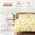 thumbnail image 6 of 3 Piece Yellow Banana Duvet Cover Set Full Size, Microfiber Comforter/Quilt Cover with Corner Ties and 2 Pillowcases, Summer Tropical Fruits Watercolor All Season Soft Bedding with Zipper Closure, 6 of 8