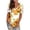 C-Yellow274, variant on Women Floral T Shirt Summer Short Sleeve Fashion Printing V Neck Loose Fit Shirts Hawaii Beach Vacation Clothes Stylish Tops