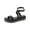 Black, variant on Womens Simone Faux Leather Ankle Strap Platform Sandals