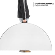 MoNiBloom Round Folding Table with Handle, 4.5Ft Heavy Duty Commercial Event Wedding Party Desk, for 6 to 8 Seat, White