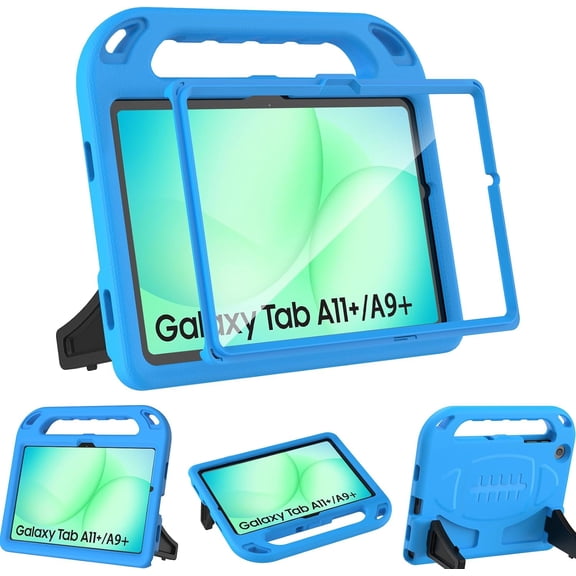 SUPNICE Kids Case for Samsung Galaxy Tab A11 Plus 11” 2026/A9 Plus 11 Inch 2023 - Shockproof Lightweight Stand Handle with Screen Protector - Blue