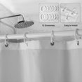 thumbnail image 3 of Quick Dry Shower Curtain, Machine Washable Waterproof Polyester Fabric Shower Curtain, Semi-Sheer Bathroom Curtains with 12 Hooks 180 x 200cm, 3 of 5
