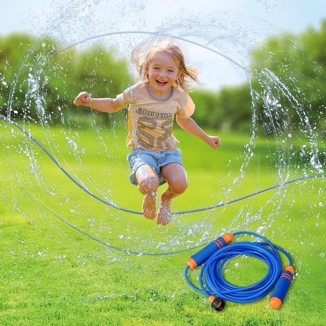 8m Outdoor Water Sprinkler Jump Rope - Garden Lawn Water Play Toy for Kids, Summer Sprinkler Activity Game for Backyard Fun