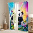 thumbnail image 3 of Castle Fairy Panda Black Out Curtains,Flowers Butterfly Curtains Pack of 2 (42x63 Each), 3 of 6