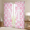 thumbnail image 2 of Feelyou Cartoon Monogrammed M Blackout Curtains Set of 2 (52x84 Each), Fashion Checkered Abstract Window Curtains, Teens Kids Girls Women Curtains and Drapes, Window Curtains Home Decor, 2 of 6