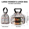 thumbnail image 5 of Pioneer Flower Floral Print Pattern Drawstring Lunch Bag Women - Drawstring Lunch Bag Insulated for Work Office - Stain-Resistant Large Lunchbags for Women with Multi-Pockets, 5 of 6