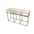 thumbnail image 4 of Riverside Isla Rectangle White Marble and Vintage Brass Console Table, 4 of 4