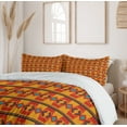 thumbnail image 6 of Ambesonne Aztec Duvet Cover Sets, Warm Tones Geometrical Art, 2-Queen, Vermilion Marigold Blue, 6 of 7