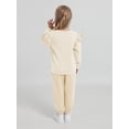 thumbnail image 6 of GYRATEDREAM Girls 2 Piece Outfit Cable Textured Ruffle Sweatshirt Jogger Pants Set, 18M-6T Kids Casual Tracksuit, 6 of 9