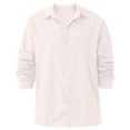 thumbnail image 5 of Qwertyu Long Sleeve Shirts for Men Cuban Camp Guayabera Cotton Linen Shirts Casual Button Down Tops White 2XL, 5 of 5