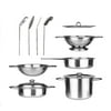 The Best 11 Pieces Kitchen Pretend Toys Stainless Steel Cookware Playset For Kids