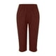 thumbnail image 4 of Pantalones cortos holgados de color liso para mujer: cintura elástica, versátiles para primavera/verano, tallas estadounidenses 4-18 (S-XXXXXL), 4 of 4