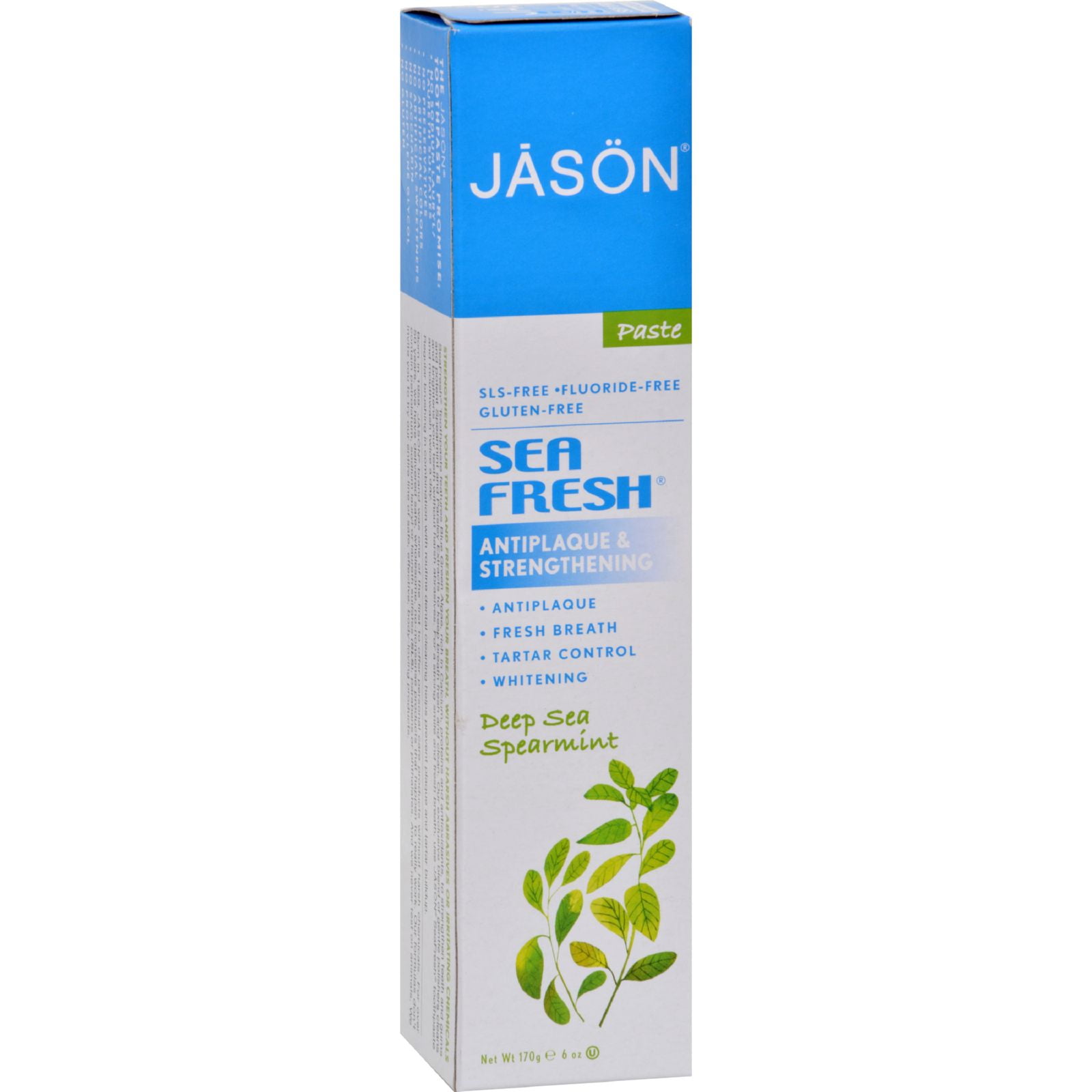 Jason Sea Fresh Antiplaque & Strengthening Toothpaste, Deep Sea Spearmint 6 oz