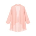 thumbnail image 4 of Eandarui Womens Elegant Chiffon Sheer Bolero Cardigan Shrug Long Sleeve Open Front Shawl Wraps for Pink L, 4 of 5