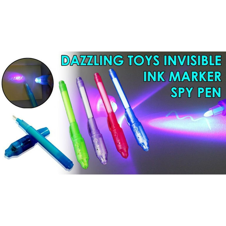 SCStyle 10-Pack Invisible Ink Pens With UV Light - Secret Message Spy Pens For Kids