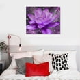 thumbnail image 5 of Nawypu   Flowers Wall Art Blooming Lotus Water Lily Picture Elegant Pink Blue Purple Floral Painting Canvas Print Framed Modern Home Bedroom Living Room Decor Ready to Hang, 5 of 5