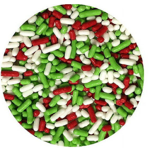 Sprinkle Deco® Garden Fresh Red Green White Cake Pop Cookie Cupcake Cakes Semi-Sweet Edible Confetti Decorations Sprinkles Desert Jimmies Toppers