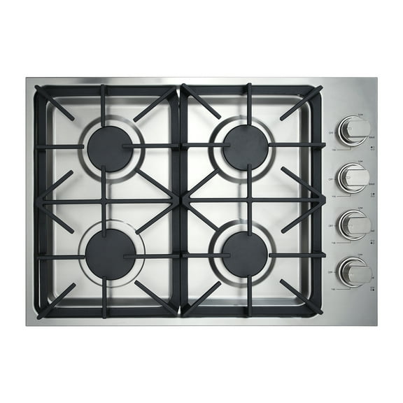 SINDA 30 Inch Gas Cooktop With Four Sealed Burners, NG/LPG Convertible, in Stainless Steel