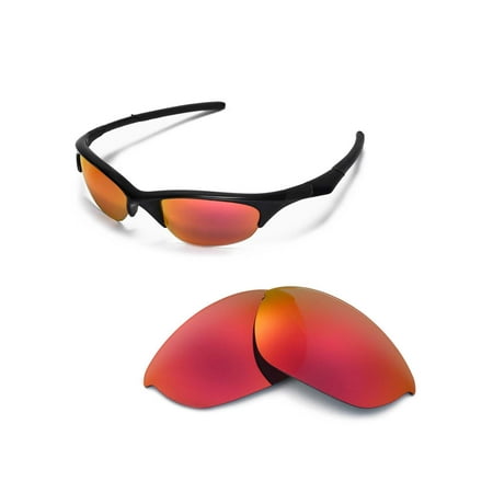 Walleva Fire Red Polarized Replacement Lenses for Oakley Half Jacket Sunglasses