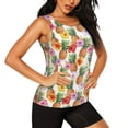 thumbnail image 2 of Lsque Hawaiian Pineapples And Hibiscus Flowers Printed Workout Tank Tops for Women, Athletic Sports Tank Tops, Compression Sleeveless Dry Fit Shirts,Sleeveless Yoga Shirt-XX-Large, 2 of 9