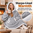 thumbnail image 4 of LuckyApr Wearable Blanket,Hoodie Blanket Oversized Sherpa Blanket for Adult(Gray), 4 of 8