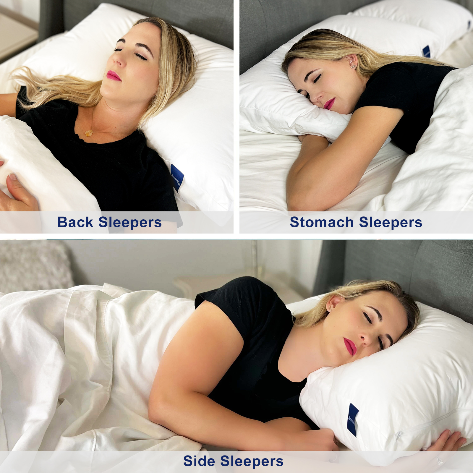 ACCURATEX Premium Bed Pillows Standard Size Set of 2, Shredded Memory Foam Pillow Hybrid with Fluffy Down Alternative Fill Removable Cotton Cover, Adjustable Firm Pillow for Side,Back,Stomach Sleepers - image 5 of 6