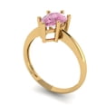thumbnail image 2 of 1.5 ct Pear Cut Simulated Pink Diamond Solitaire 18K Yellow Gold Womens Engagement Ring, 2 of 5