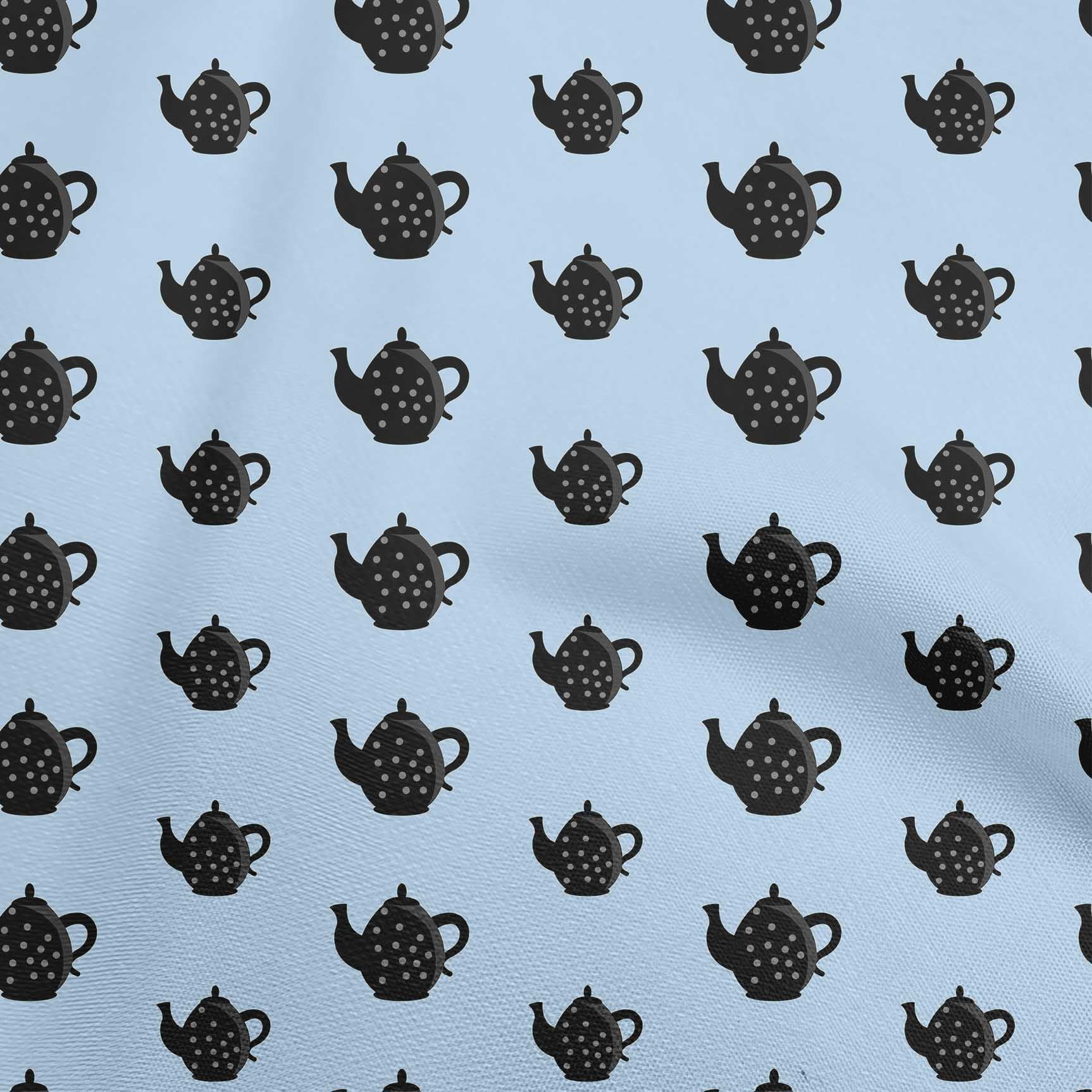 oneOone Viscose Light Dusty Blue Fabric Tea Kettle Quilting