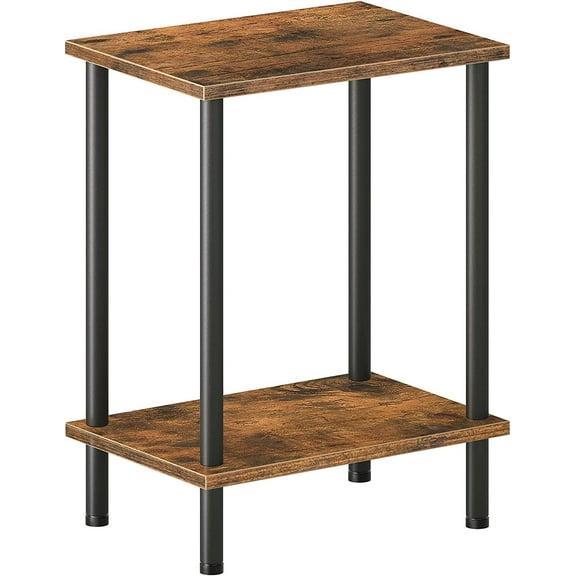 HOOBRO Bed Side End Table Nightstand 2-Layer Storage Shelves Living Room Rustic Brown BF09BZ01